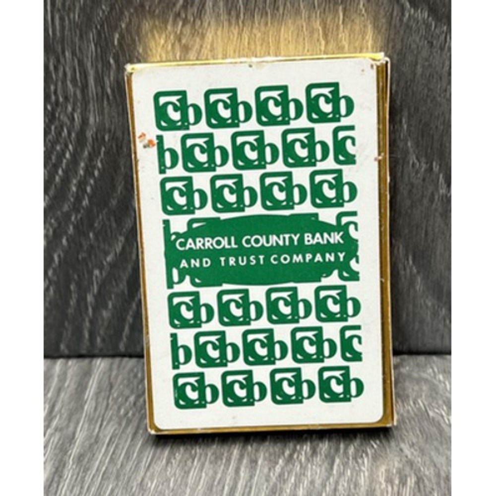 Carroll County Bank Brown & Bigelow 54-Card Plastic-Coated Advertising Playing